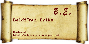 Belányi Erika névjegykártya
